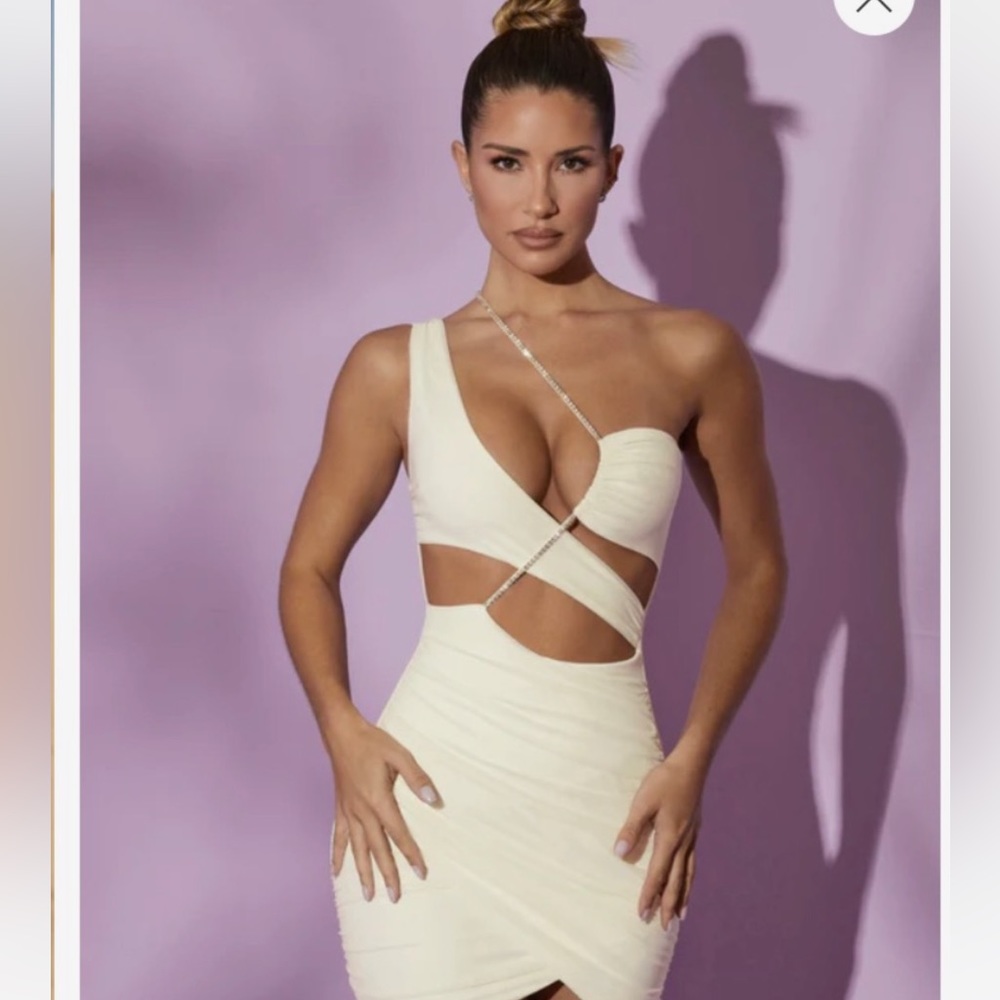 Oh-polly white criss cross bodycon